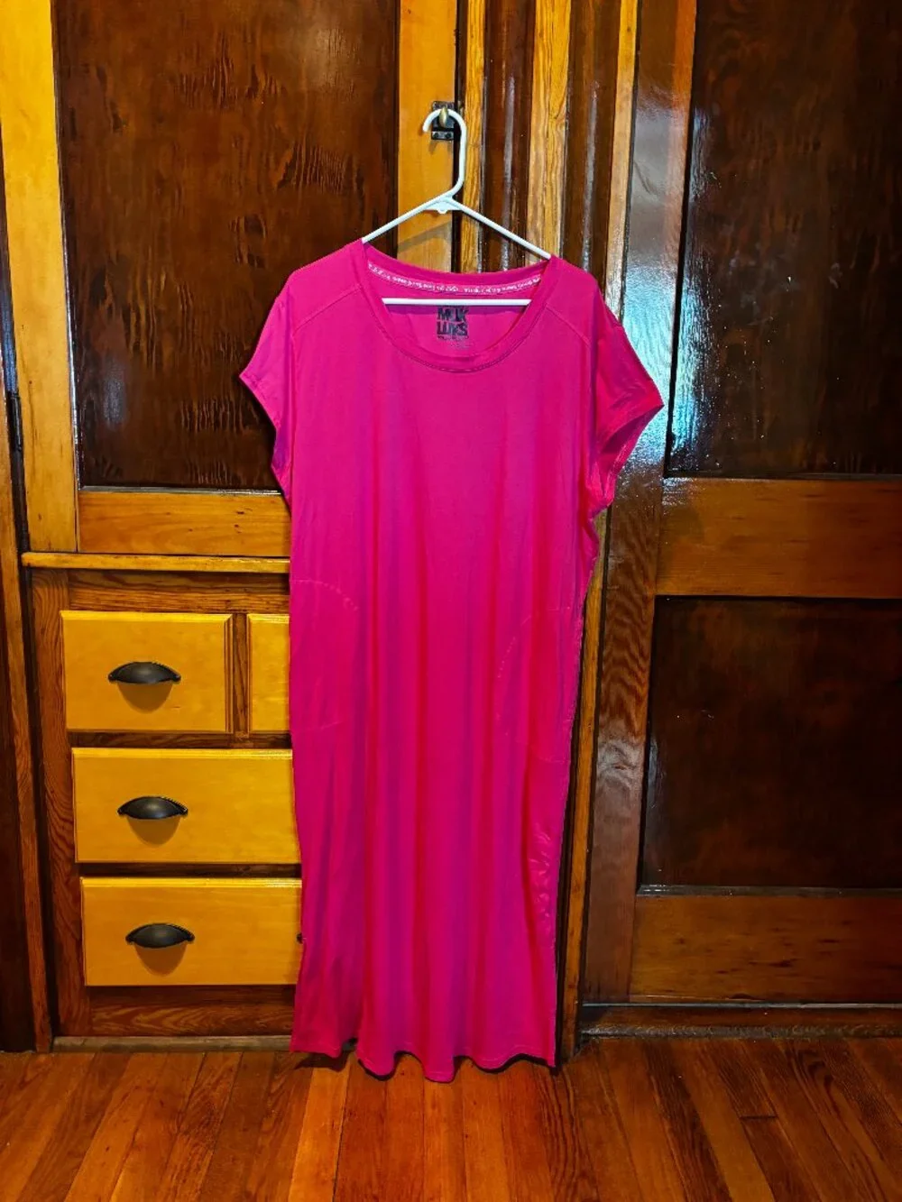 MUK LUKS Magenta Short Sleeve Midi Dress Size XL